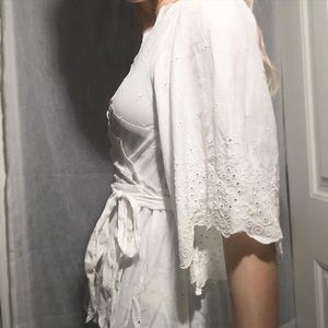 White Linen designed cross over blouse